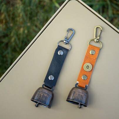 1个户外防熊铃铛，露营风铃吊坠，钥匙扣配件，徒步警示铃，宠物挂铃