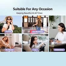 Cepillo alisador inalámbrico, cuidado del cabello con iones negativos portátil, diseño anticalentamiento con pantalla LCD, calentamiento cerámico con 3 ajustes de temperatura 160°C/180°C/200°C, batería recargable USB de 2000mAh, esencial para el peinado en casa y de viaje - Negro - Ver 11