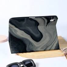 1 chiếc ốp lưng máy tính bảng kiểu sách nghệ thuật xoáy màu đen xám bảo vệ máy tính bảng, tương thích với iPad Air 6/5/4 & 10 (10.9 inch) - Tương thích với iPad Pro 2024, Air M3/A16 2025, tương thích với Samsung Galaxy Tab S9 FE/S8 Plus/S7/S10 - Lý tưởng cho công việc, du lịch và thư giãn tại nhà, tương thích với Samsung Pad, tương thích với Pad - Nhiều màu - Xem 6