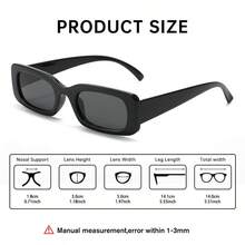 Black Y2K Square Frame Cute Retro Beach Fashion Eyeglasses Unisex - Multicolor - View 5