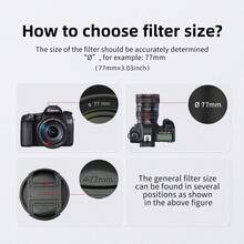 CPL偏振滤镜，可减少或消除水面、玻璃和植物的反射，减少非金属物体的眩光和反射，可减少1-2档曝光，在某些情况下可替代ND2和ND4中性密度滤镜的功能，减少刺眼光线并增强图像层次感，适用于数码单反相机的前置螺纹接口，提供多种直径尺寸：37/39/40.5/43/46/49/52/55/58/62/67/72/77/82毫米 - 查看 6