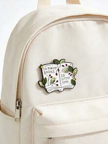 1 pieza Broche de esmalte con diseño de libro para amantes de los libros, con patrón de árbol de pino, pasador de solapa, insignia, se puede usar como accesorio para mochila, ropa, joyería de moda, regalo ideal - QHXZ5122 - Ver 2