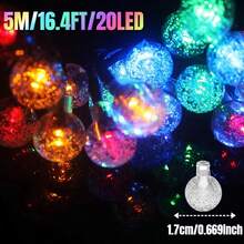 1PC 20/50/100 LED Solar Crystal Bubble Ball Light String -8 Flashing Modes, Waterproof Fairy Light, Outdoor Garden Light String, Suitable For Garden, Courtyard, Tree, Lawn, Porch, House, Balcony, Pavilion, Tavern, Wedding, Party, Festival Decoration - Multicolor-8Mode - View 12