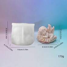 1个玫瑰翅膀天使蜡模，跨境DIY贝壳睡眠婴儿石膏小雕像硅胶模具 - 白色 - 查看 10