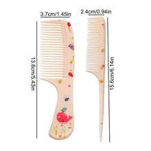 2pcs Portable Mini Combs, Cartoon Macaron Color Hair Brushes, Suitable For Braiding And Styling, Travel And Holiday Gifts, All Seasons - / - View 2