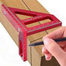 3D Multi-Angle Measuring Ruler, Aluminum Alloy Measuring Protractor, Woodworking Angle Ruler, 45/90 Degree Woodworking Marking Tool, Woodworking Measuring Tool, High Precision Layout Tool Suitable For Engineers And Carpenters, With Positioning Pin And Metric Scale - 1pc - View 5