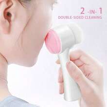 1pc Pink Facial Cleansing Brush,Foundation Brush,Concealer Brush,Blush Brush,Contour Brush,Blush Brush,Bronzer Brush,Powder Brush,Foundation Brush,Blush Brush - 粉色 - 查看 3