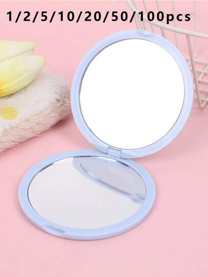 Foldable Double-Sided Round Small DIY Portable Flip-Top Makeup Mirror, Valentine's Day, Travel Essential, Room Decoration, Souvenir, Vacation Essential