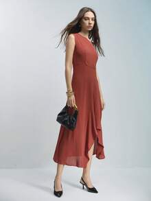 Tacones altos elegantes de moda con diseño de hebilla y punta afilada para mujer - Negro - Ver 4