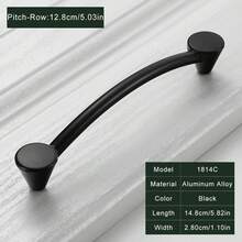 1pc Matte Black Cabinet Drawer Pull Handle, Aluminum Alloy Knob And Grip, Durable And Easy To Install, Suitable For Kitchen, Bathroom, Desk Furniture Drawers - Black - View 13