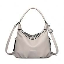 Women Handbags PU Leather Women Shoulder Bag Fashion Luxury Ladies Messenger Bags High Quality Female Tote Bag - Light Grey - View 11