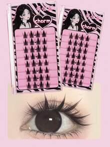 32 Clusters 8 Rows Extra Volume Segmented False Eyelashes, Dense & Fluffy Natural Curly Lashes, Easy To Use - C - View 4