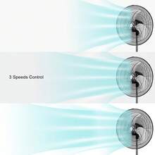 Ventilador eléctrico de 18 pulgadas con diseño tricombinado, ventilador de pie, diseño silencioso, gran potencia y corriente de aire potente. Ventilador industrial y doméstico de alta potencia, con cabezal móvil, ventilador vertical, ventilador de pared o de pie, ventilador de circulación de aire, diseño multifuncional, oscilación de 180 grados, estilo estético moderno, portátil y estable, ideal para uso en hogares durante el verano, oficinas industriales y barbacoas al aire libre. - Tipo de Enchufe A USA (110-127V) - Ver 4