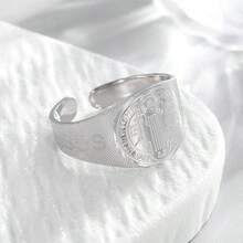 1pc Stainless Steel Catholic Exorcism St. Benedict Religious Adjustable Ring, Unisex Religious Amulet Jewelry - The New - View 3