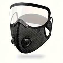 1个可拆卸户外口罩，防尘，可重复使用，男女通用，几何图案，魔术贴闭合，需手洗 - 黑色 - 查看 7