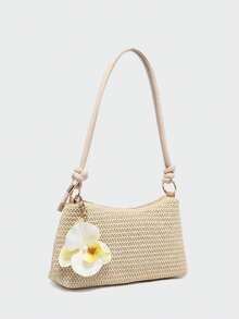Dedoo 2026 Nuova borsa a tracolla intrecciata in stile coreano per donna, borsa di paglia retrò, borsa a mano portatile - Beige - Visualizzare 8