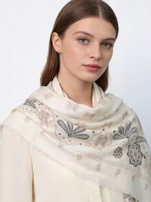 1pc Women's Printed Paisley & Cashew Pattern Shawl Scarf Headscarf - Multicolor - View 2