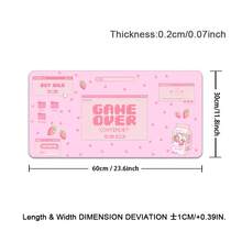 粉色可爱动漫游戏鼠标垫 XXL，草莓牛奶图案大号鼠标垫，美观笔记本电脑键盘垫，女士/女孩全尺寸桌面鼠标垫 - 查看 15