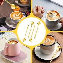 2pcs 6.7 Inch Stainless Steel Coffee Spoons, Stirring Spoons, Long Handle Tea Spoons, Iced Tea Spoons, Long Handle Mixing Spoons, Espresso Spoons, For Mixing Beverages And Milkshakes - Gold - View 8