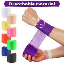 6cm*10m Elastic Pre-Wrapped Sports Tape Breathable Foam Bandage Suitable For Wrist, Elbow, Knee And Ankle - Multicolor - View 1