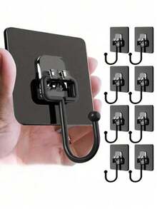 Adhesive Hooks For Hanging - Heavy Duty Wall Hooks, Adhesive Wall Hooks, No Damage, Waterproof, Up To 33 Lbs, Suitable For Bathroom, Kitchen, Towels, Coats, Keys - One Size Fits All - View 9