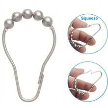 12/24pcs Shower Curtain Rings, Rust-Resistant Metal Shower Hooks Ring, For Bathroom Shower Rod Shower Curtain Hangers, Nickel - Multicolor - View 5