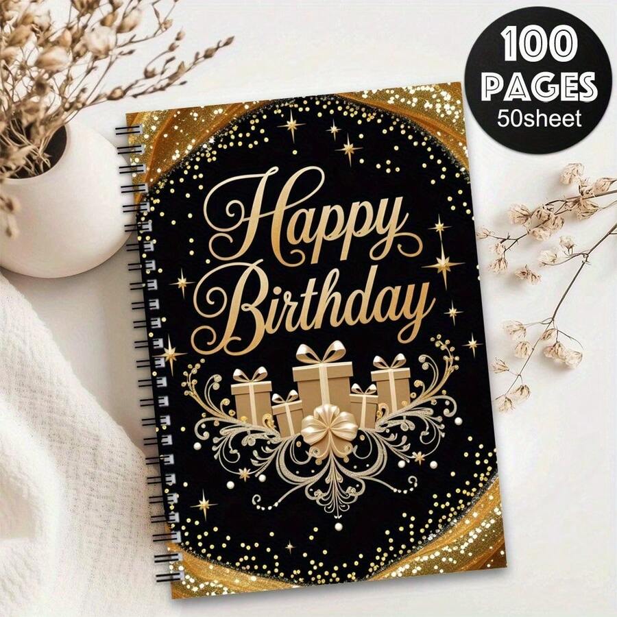 1 pieza Cuaderno de espiral con lámina negra divertida, planificador para el hogar y la oficina, diario estilo universitario, regalo de cumpleaños perfecto para familiares, amigos, colegas, mujeres, hombres, hermanas, coleccionistas - A5 - Ver 1