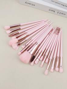 Conjunto de 20 pincéis profissionais para maquiagem facial, incluindo pincéis para pó, corretivo, sombra, sobrancelha e lábios. Ferramentas de beleza com diversos formatos e tamanhos, ideais para todos os tipos de contornos faciais e para iluminar o rosto. - Multicolorido - Ver 1