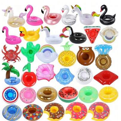 Portavasos inflable, portavasos para piscina, posavasos inflable, posavasos flotante, portavasos para tazas de natación de formas múltiples, accesorios flotantes para el agua, adecuado para piscina, resort de playa, regalos de fiesta, regalos para amigos y familiares, boda, despedida de soltero, decoración de piscina, esencial para la piscina de verano