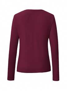 Áo khoác cardigan dệt kim Vera Lane dành cho nữ, phong cách Y2K giản dị, dễ thương, màu trơn, không cài cúc, phù hợp cho các buổi hòa nhạc và các dịp khác, nhẹ nhàng và đa năng, phong cách nghỉ lễ biển, trang phục lễ hội âm nhạc Phục Sinh. - Màu Đỏ Sâu - Xem 4