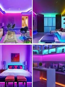 5米/4米/3米/2米/1米彩色霓虹LED灯带，配备44键红外遥控器和APP控制，DC 5V 2835 USB接口，RGB颜色和亮度可调，柔性RGB霓虹灯，颜色和亮度可调，音乐模式，适用于圣诞节、电影主题、家居装饰和派对氛围 - 多色光 - 查看 7