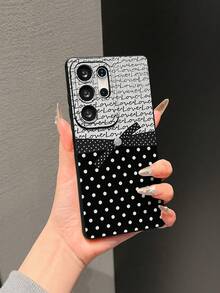 Cute & Luxurious Black & White Polka Dot Phone Case, Matte Soft Silicone Full Coverage Camera Protection, Creative Bowknot, Love Letter, Round Dot Pattern, Suitable For Parties, Outings, Photography, Compatible With Samsung Galaxy S26 ULTRA, S26, S25 ULTRA, S24 ULTRA, S23 FE, S22, A56, A57, A37, A17, A07, A06, A05S, A55, A54, A53, And 17 Pro Max, 17 Pro, 16 Pro Max, 16 Pro, 15 Pro Max, 14 Pro Max, 13, 12, 11, XS Max, 11 Pro Max - Multicolor - View 8