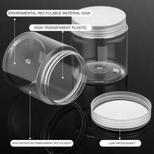 1PC/2PCS/20PCS Sealed Grain Storage Tank, Kitchen Storage Tank With Cover, Household Storage Bottle, Transparent Jewelry Storage Tank, Moisture-Proof PP Empty Bottle, Canned Plastic Tank, Household Storage Tank, School Storage Bottle, Dormitory Storage Bottle - Clear - View 2