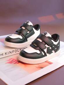 1双柔软皮革魔术贴平底运动鞋，多功能婴儿/幼儿男女通用白色鞋，舒适防滑 - 白色 - 查看 2