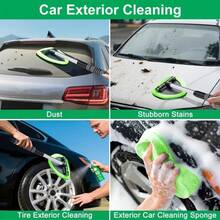 4pcs Car Window Cleaning Brush Set | 1pc Cleaning Brush + 3pcs Replacement Cloths, Retractable Super Soft Fiber Squeegee, Defogging, Universal, Auto Accessories, Car Cleaning Supplies - Cleaning Brush - View 4