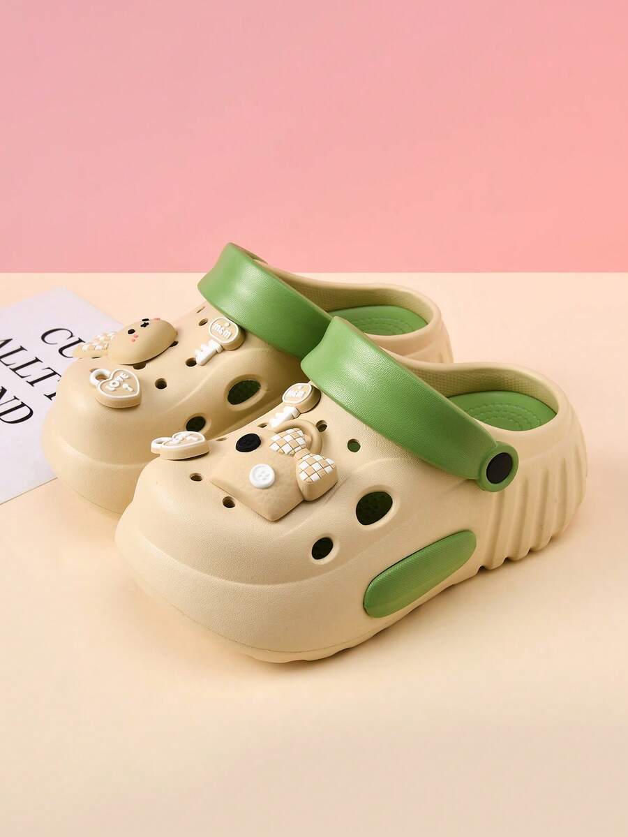 Women's Cute Rabbit & Bag Decor Thick Bottom Sandals - Adjustable Strap Thick Bottom Non-Slip EVA Clogs, Comfortable Fashion Slippers, Suitable For Beach And Daily Wear - Pink - View 1