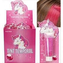 Tinte temporal para el cabello: Disponible en varios colores y tamaños, 50 ml por botella, opciones de 1 pieza o 12 piezas disponibles, tinte para el cabello que cambia de color. - Rosa - Ver 4