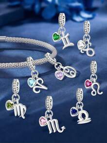 1 mặt dây chuyền hạt cườm 12 con giáp bằng bạc 925, thích hợp để làm vòng tay và dây chuyền cho nữ, quà tặng kỷ niệm, trang sức nữ tinh tế. - Bạc - Xem 3