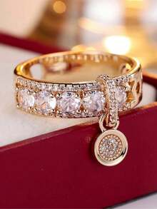 女士结婚戒指 - 乾枯玫瑰色 - 查看 6