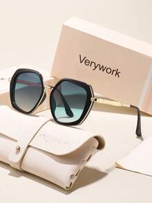 Verywork 1pc Geometric Frame Classy Aesthetic Delicate Superior Quality Fashion Eyeglasses Street Snap Accessories For Women Glasses Shades Basics Appointment Outfits Suitable For All Face Shapes - Multicolor - View 5