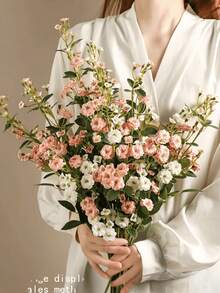 1 Bouquet/2 Bouquets Champagne Rose Artificial Flowers, 70cm Fake Flowers, Ideal For Wedding Decor, Valentine's Day Decor, Birthday Decor, Anniversary Decor, Home Decor, Dining Table Decor, Bedroom & Bathroom Decor, Desk Decor, Room Decor, Autumn Decor, Planter Decor, Valentine's Day Gift, Graduation Gift, Garden Decor, Outdoor Plants, Gardening, Artificial Flowers - Champagne - View 7