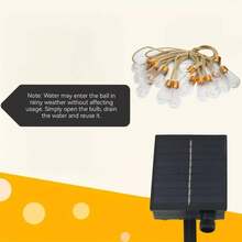 1 件 8 种模式太阳能复古麻绳灯串，庭院花园露营装饰，4 米 10LED 或 6 米 16LED - 暖光 - 查看 10