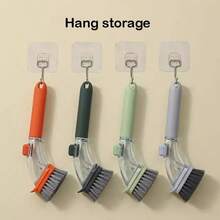 二合一厨房清洁刷，长柄清洁刷，带可拆卸刷头和海绵分配器，洗碗刷，厨房工具 - A - 查看 6