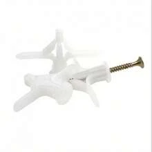 100/50/10 cái tắc kê nở màu trắng, vít nở chuyên dụng cho vách thạch cao, tắc kê nở bằng nhựa, tắc kê nở tự ren hình bướm rỗng cho gạch. - A - Xem 3