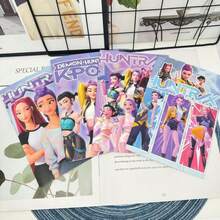 1本K-Pop《恶魔猎人》女团卡通笔记本，可爱笔记本，赠品1本，热门K-Pop《恶魔猎人》女团周边商品，学习文具，螺旋笔记本，实用练习本，趣味礼物，K-Pop战士，适合作为生日礼物或返校季礼物 - 彩色 - 查看 9
