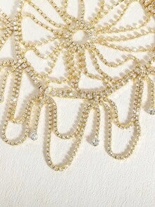 波西米亚风多层水晶水钻头链，魅力女士派对、舞会、宴会头饰发箍链饰品发饰 - 彩色 - 查看 5