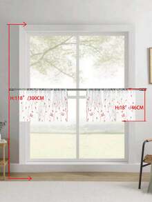 1 tấm rèm voan thêu, họa tiết hoa, thiết kế có khe luồn thanh treo, chống tia UV, thoáng khí, trong suốt, chất liệu polyester, không có lớp lót, thích hợp cho phòng khách, phòng ngủ, phòng ăn. - Hồng - Xem 40