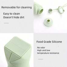 1pc 600ml Silicone Folding Bottle Adult Portable Reusable Plastic Cups Outdoor Travel Gym Bottle Motivational Drinking Bottle - 彩色 - 查看 6