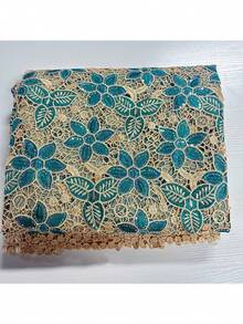 1 cuộn vải ren châu Phi màu xanh lá cây chất lượng cao, dài 3 thước Anh, ren chiffon đính sequin mới, họa tiết thêu hoa trang nhã, thích hợp để tự may váy cưới, trang phục dự tiệc và các sản phẩm thủ công khác. - Thêu ren - Xem 4