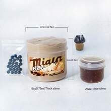 6盎司+1盎司浓稠泥浆，玩具食物模拟系列 - 珍珠奶茶，ASMR 泡泡泥，柔软减压玩具 - 彩色 - 查看 8